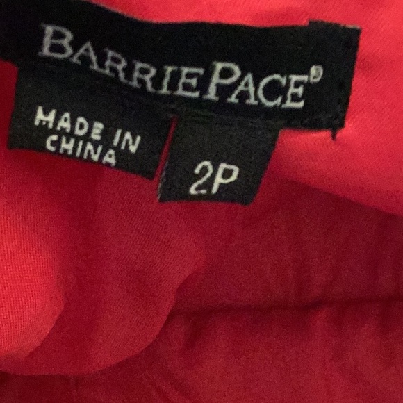 BARRIE PACE Silk Red Dress ON or OFF The Shoulder with Long Full Sleeves - Picture 8 of 10